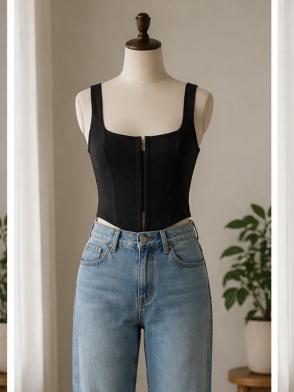 Black hook and clasp Corset Top